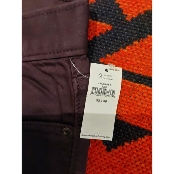 NEW Banana Republic Men's Slim, Stretch Eggplant Purple Travel Jean. 32W x 30L - Picture 6 of 9